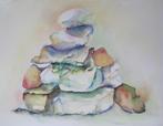 schilderijen verzameld stenen, Minder dan 50 cm, Ophalen of Verzenden, Zo goed als nieuw, Schilderij