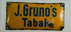 Gruno Tabak oud bol emaille reclamebord uit Groningen, Ophalen of Verzenden, Gebruikt, Reclamebord