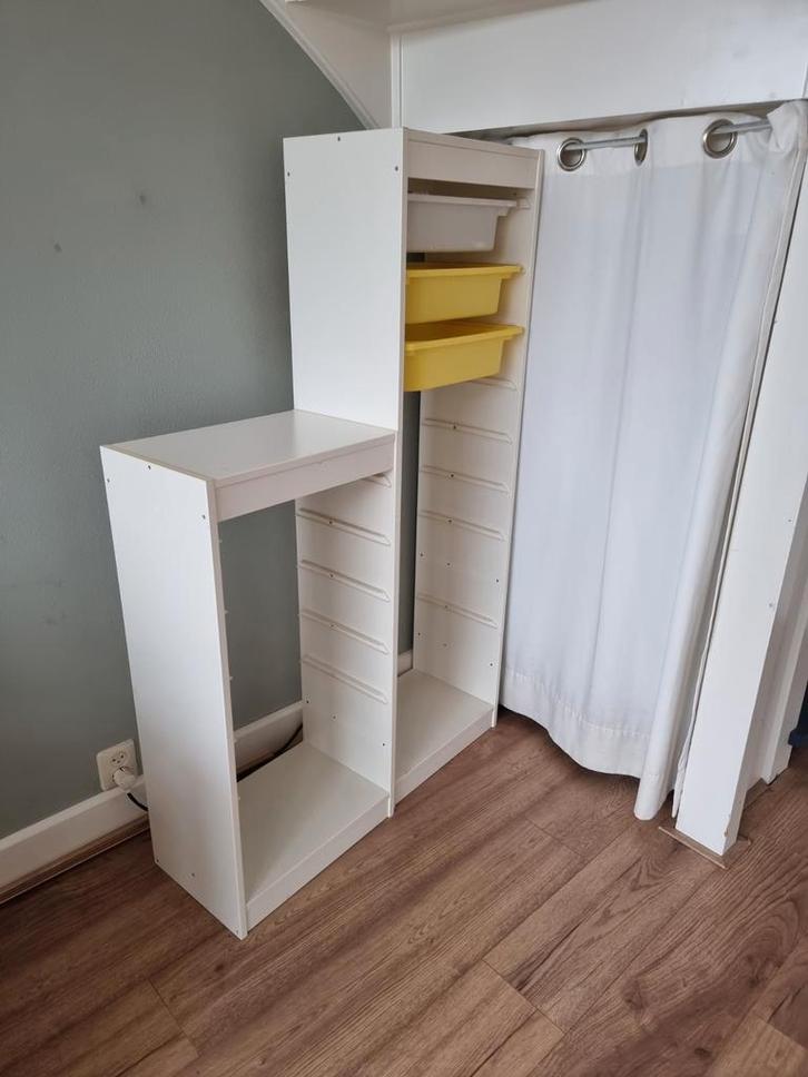Witte commode/kast met opbergbakken, Kinderen en Baby's, Kinderkamer | Commodes en Kasten, Gebruikt, Commode, 90 tot 105 cm, Minder dan 75 cm
