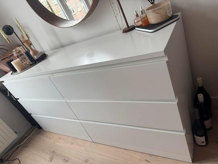 IKEA MALM ladekast, 6 lades, wit, 160x78cm, Huis en Inrichting, Kasten | Dressoirs, Zo goed als nieuw, 150 tot 200 cm, 50 tot 75 cm