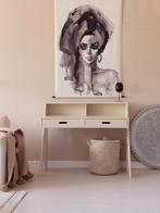 Bureau WOOOD connect met schuine V poot, licht beige, Huis en Inrichting, Bureaus, Ophalen, Zo goed als nieuw, Bureau