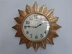 vintage goudkleurige zon grote wandklok, Huis en Inrichting, Woonaccessoires | Klokken, Ophalen of Verzenden, Nieuw, Wandklok