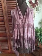 Suedine vest franjes maat s m l xl, Ophalen of Verzenden, Zo goed als nieuw, Maat 46/48 (XL) of groter