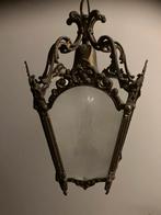 Antieke Hanglamp met glazen panelen, Ophalen, Gebruikt, Glas, Minder dan 50 cm