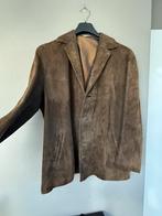 Vintage Suede leren jas met reverkraag, Kleding | Heren, Ophalen of Verzenden, Gedragen, Maat 56/58 (XL), Bruin