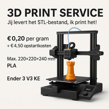 3D Print Service – Jij levert het bestand, ik print het! beschikbaar voor biedingen