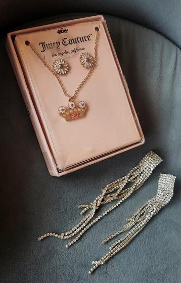 Origineel JUICE COUTURE sieraden set + nieuwe strass oorbell beschikbaar voor biedingen