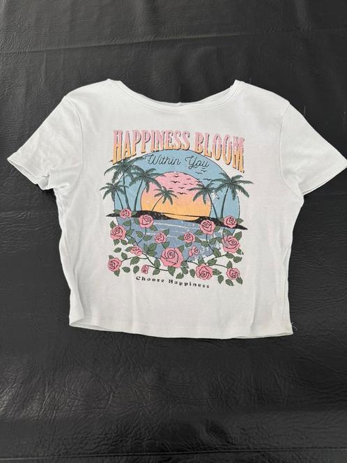 Meiden navelshirt kort t-shirt S/M wit sunset zonsondergang, Kleding | Dames, T-shirts, Gedragen, Blauw, Zonder mouw, Ophalen of Verzenden