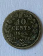 10 cent 1863, Postzegels en Munten, Munten | Nederland, Ophalen of Verzenden, Koning Willem III, 10 cent, Losse munt
