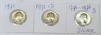 **  USA  - 3 x Quarter Dollar  P + D + S -- 1 x ZILVER  **, Verzenden, Noord-Amerika, Setje, Zilver