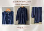 ZARA Navy Rain Jacket (size S), Ophalen of Verzenden, Zo goed als nieuw, Blauw