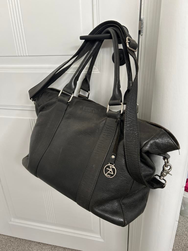 Mozz luiertas zwart leer, Kinderen en Baby's, Luiertassen, Ophalen of Verzenden, Gebruikt