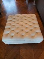 Chesterfield Hocker / Voetenbank, Ophalen, Leer, 75 tot 100 cm, Zo goed als nieuw