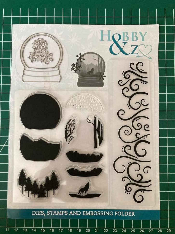 Kerstkaarten Maken: Sneeuwbal, Sterren & Bos, Hobby en Vrije tijd, Stempelen, Nieuw, Clearstamp, Ophalen of Verzenden