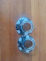 Oorbellen zilverkleurig met zwart/ wit motief., Overige materialen, Ophalen of Verzenden, Zilver, Hangers