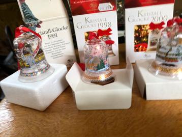 Hutschreuter kerst, glazen klokjes 1991 1998 2000 beschikbaar voor biedingen