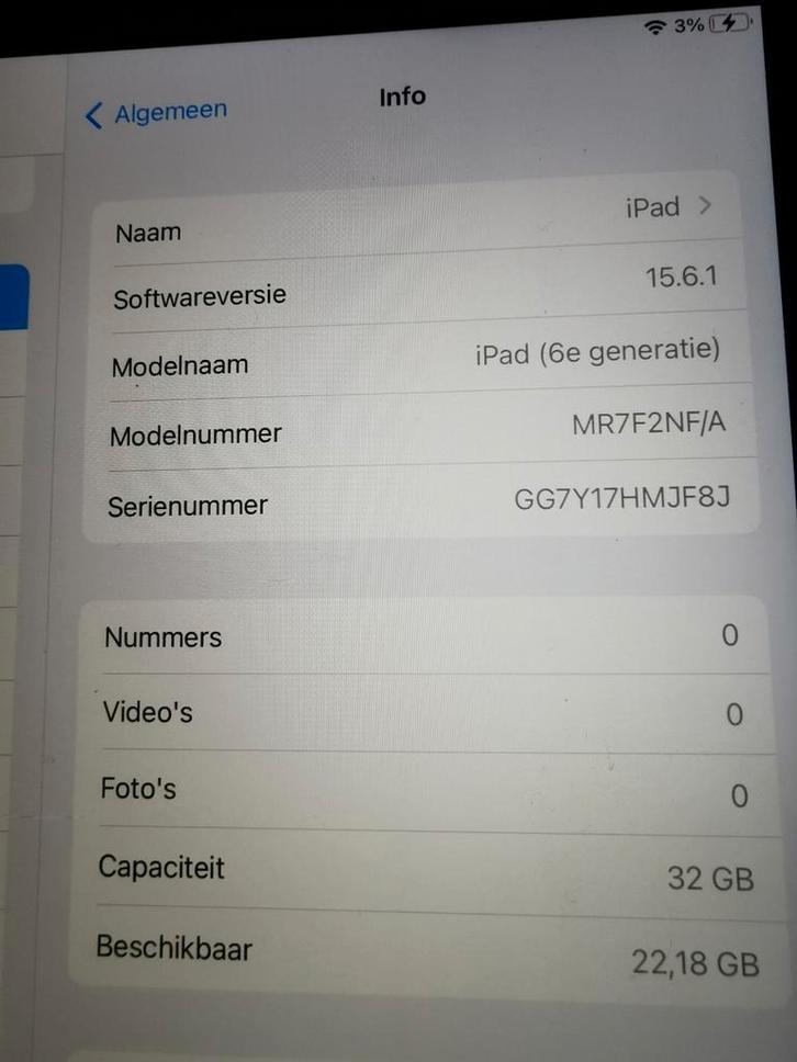 iPad 4 32gig 6de generatie, Computers en Software, Apple iPads, Gebruikt, Apple iPad, 10 inch, 16 GB, Wit, Ophalen of Verzenden