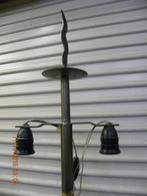 Vloerlamp van smeedijzer, driepoot, met schakelaar en 2 fitt, Ophalen of Verzenden