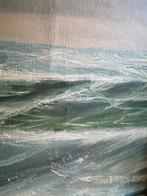 SUPER GROOT 100X70CM OLIEVERF OP DOEK MARITIEM GESIGNEERD, Ophalen