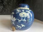 Chinees blauw‑wit gemberpot, dubbele cirkelmerk, 20e eeuw, Antiek en Kunst, Ophalen of Verzenden