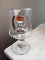 Vintage Queen Elizabeth II Zilveren Jubileum glas uit 1977, Ophalen of Verzenden, Zo goed als nieuw, Servies