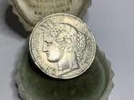 MASSIEVE ZILVER MUNT BROCHE UIT OUDE DOOS, Sieraden, Tassen en Uiterlijk, Antieke sieraden, Verzenden, Zilver, Broche