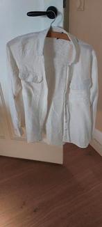 Crème witte linnen blouse, Kleding | Dames, Blouses en Tunieken, Verzenden, Zo goed als nieuw, Maat 38/40 (M), Wit