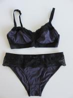 Amoena setje prothese BH en slip paars zwart maat 75B 40, Amoena, Verzenden, Zwart, Setje
