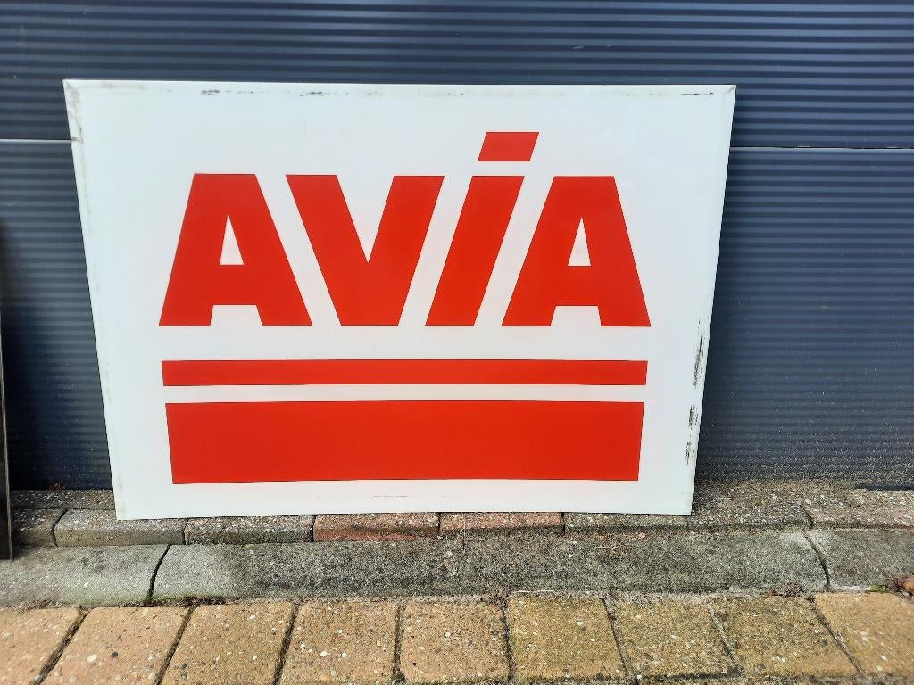avia benzinepomp reclamebord, Verzamelen, Ophalen, Gebruikt, Reclamebord