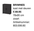 Brimnes kast met deuren - ZGAN, Ophalen, 50 tot 100 cm, Zo goed als nieuw, Minder dan 100 cm