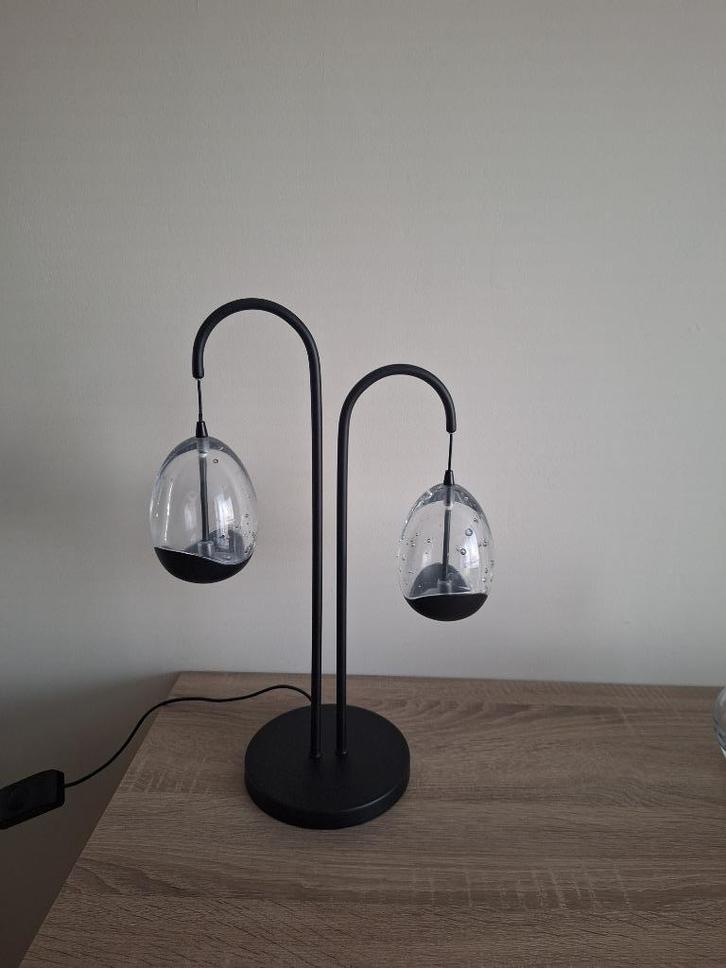 Moderne tafellamp, Huis en Inrichting, Lampen | Tafellampen, Zo goed als nieuw, Minder dan 50 cm, Glas, Metaal, Ophalen