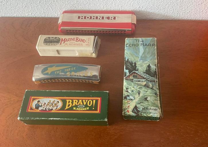 5 x Mondharmonica, Muziek en Instrumenten, Blaasinstrumenten | Mondharmonica's, Zo goed als nieuw, Chromatisch, Overige typen