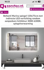 Badkamerspiegel bellanti marina 120x75cm met led licht, Huis en Inrichting, Badkamer | Badkamermeubels, Nieuw, Minder dan 25 cm