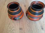 2  vazen Ed Antheunis koudlak, Antiek en Kunst, Antiek | Vazen, Ophalen of Verzenden