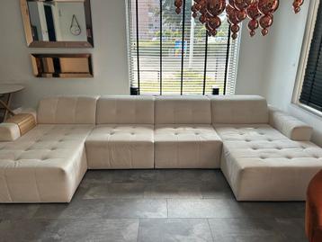 Loungebank Cosmopolitan Design U-bank velvet Crème zgan!
