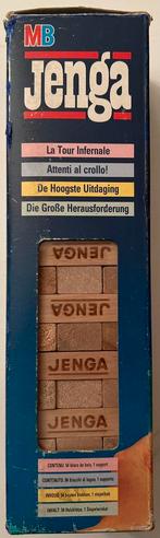 Jenga met stapelsteun de originele van MB spellen COMPLEET, Hobby en Vrije tijd, Gezelschapsspellen | Overige, Een of twee spelers