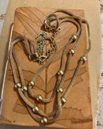 Vintage retro goudkleur vergulde bolletjes ketting collier, Overige materialen, Verstelbaar, Ophalen of Verzenden, Zo goed als nieuw