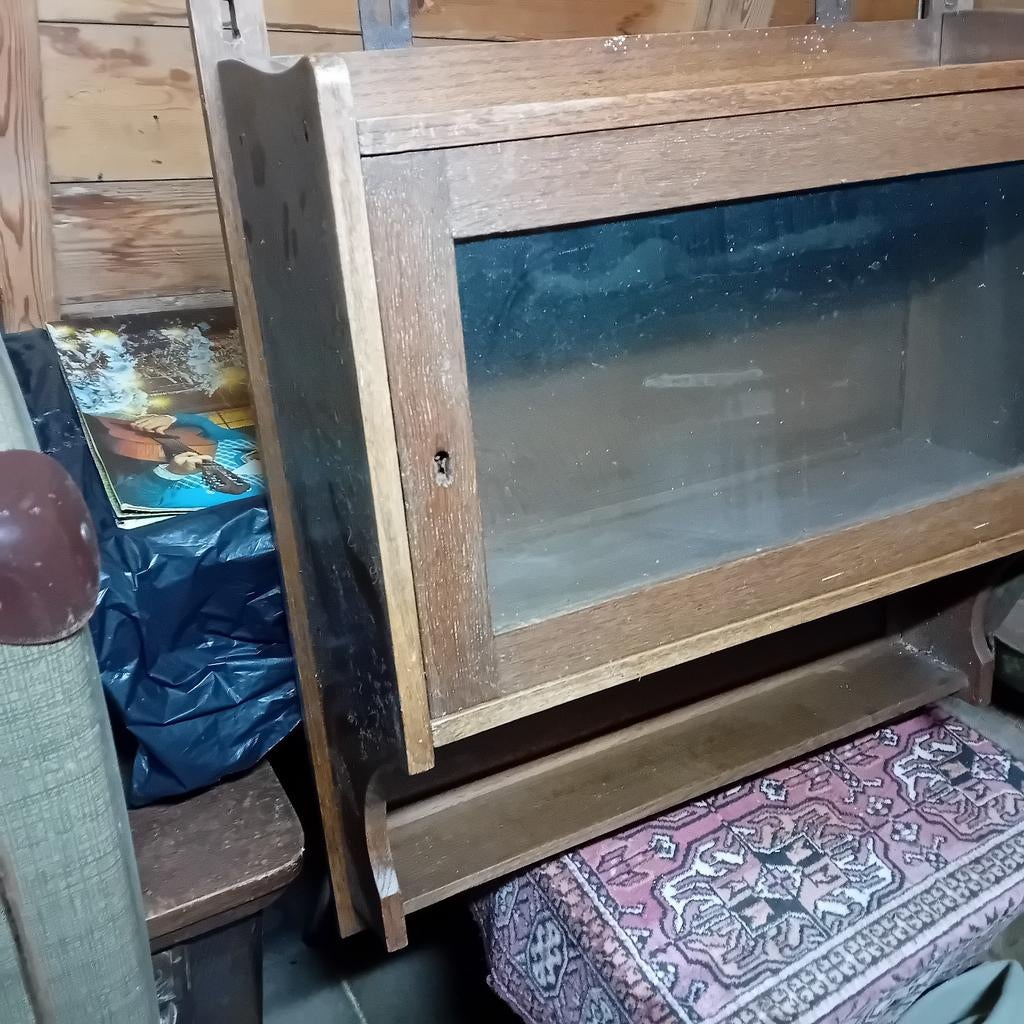 Hangkastje  of Bijbelkastje  of Vitrinekastje Keukenkastje, Ophalen, Eikenhout, 50 tot 100 cm, Minder dan 100 cm