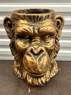 Bronskleurige decoratieve grote apenhoofdbloempot, Rond, Div, Ophalen of Verzenden, Div