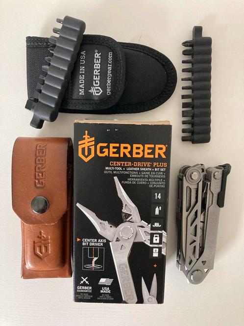 Gerber center-drive multitool plus leren foedraal plus bits, Caravans en Kamperen, Kampeergereedschap, Zo goed als nieuw, Verzenden