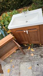 Wasbakmeubel met Spiegelkast - Hout, Huis en Inrichting, Badkamer | Badkamermeubels, Ophalen, Gebruikt, 50 tot 100 cm, Minder dan 100 cm