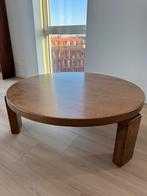 Round  Vintage Salontafel / Coffee table / Brutalist / Brown, Ophalen, 100 tot 150 cm, 50 tot 100 cm, Zo goed als nieuw