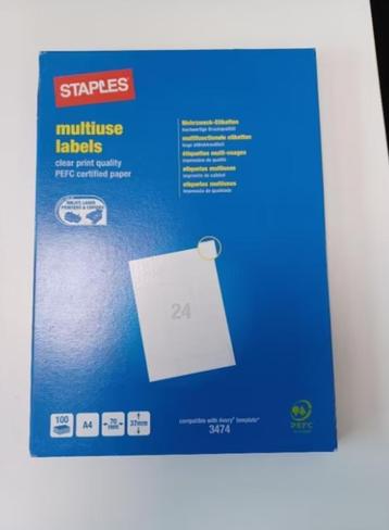 10 doosjes Staples etiketten 24 etiketten per vel beschikbaar voor biedingen