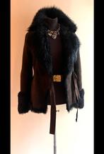 MaxMara Max Mara 36 38 shearling lammycoat jasje bruin zwart, Kleding | Dames, Verzenden, Zo goed als nieuw, Maat 36 (S), Bruin