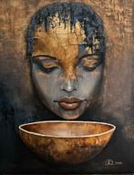 Gouden Gelaat - Olieverf op Linnen, Antiek en Kunst, Ophalen of Verzenden