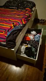 Bed met lades, Ophalen, Gebruikt, Wit, Tweepersoons