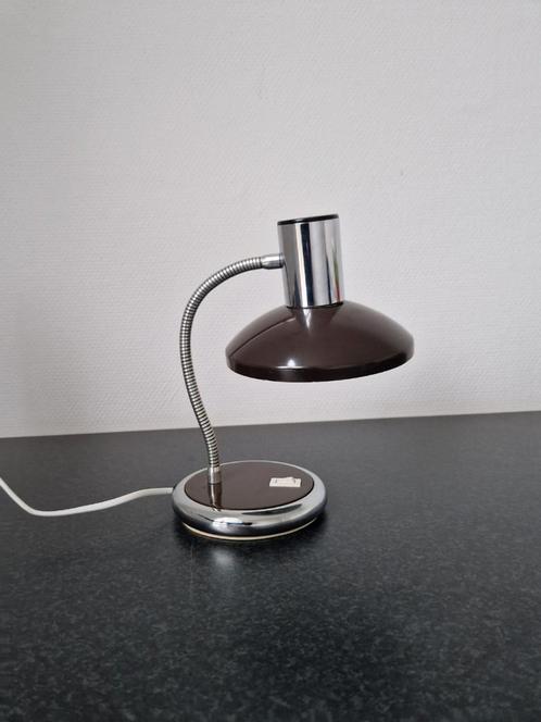 Vintage tafellamp chroom retro design flexibel, Huis en Inrichting, Lampen | Tafellampen, Zo goed als nieuw, Minder dan 50 cm