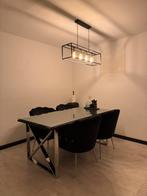 Eettafel + Salontafel Sleeperwood Glasplaat + 4 Stoelen, Ophalen, Zo goed als nieuw, Rechthoekig, Overige houtsoorten