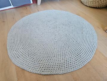 Gehaakt vloerkleed - Grijs - Rond
