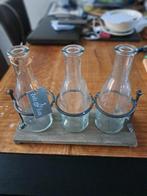 Decoratieve vaasjes op houten voet, Overige kleuren, Ophalen of Verzenden, Minder dan 50 cm, Glas